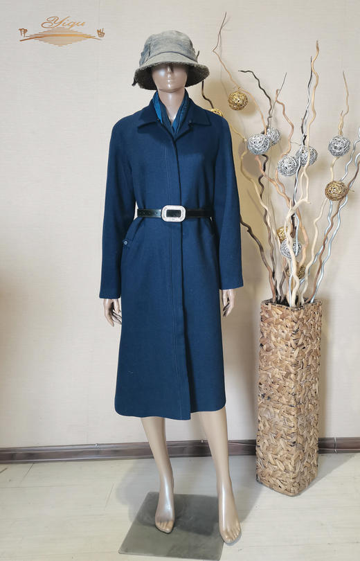【特惠】YIQU |“幸福时光”大衣（深蓝·含羊绒2%羊毛65%）P 商品图0