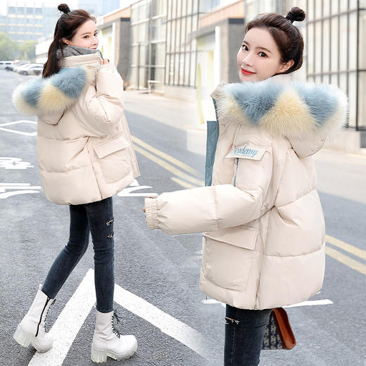 时尚休闲，韩版连帽加厚字母刺绣棉服HR-GJC2987 商品图2