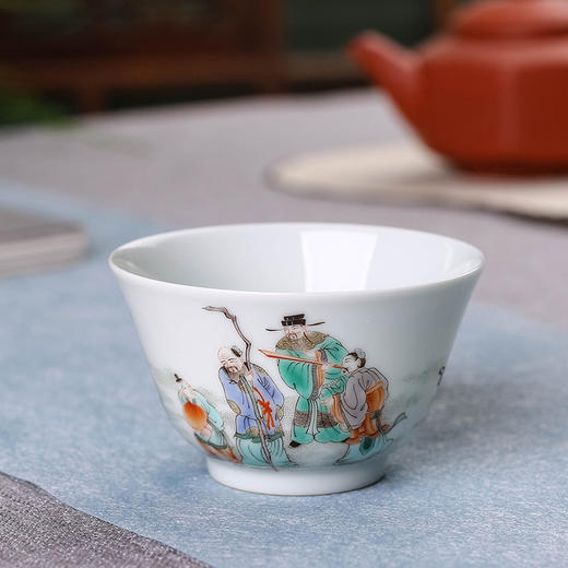 古彩福禄寿马蹄杯 商品图2