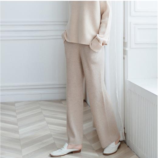 一件即暖 | 时尚有型 亲肤暖糯 纯山羊绒针织阔腿裤 商品图1