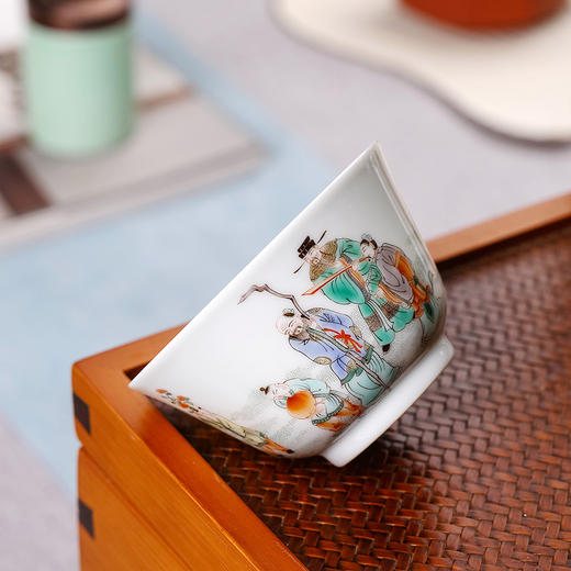 古彩福禄寿马蹄杯 商品图1