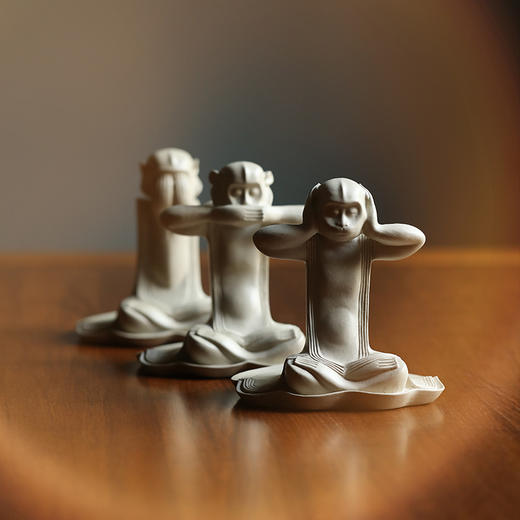 龙德堂陶艺 《克己复礼 三不猴》紫砂禅意雕塑 (库存询客服) 商品图2