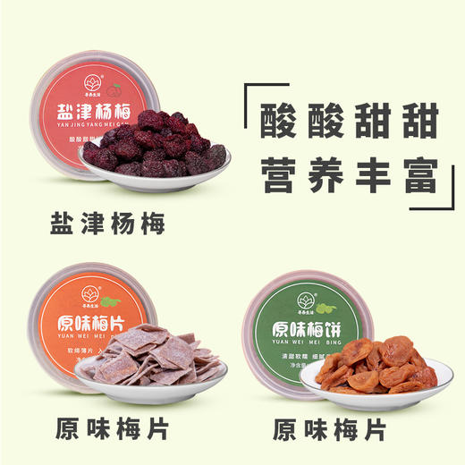 【梅丽相遇】梅片+梅饼+杨梅干组合装   酸甜可口 出口日本级  来自中国梅子之乡 商品图1