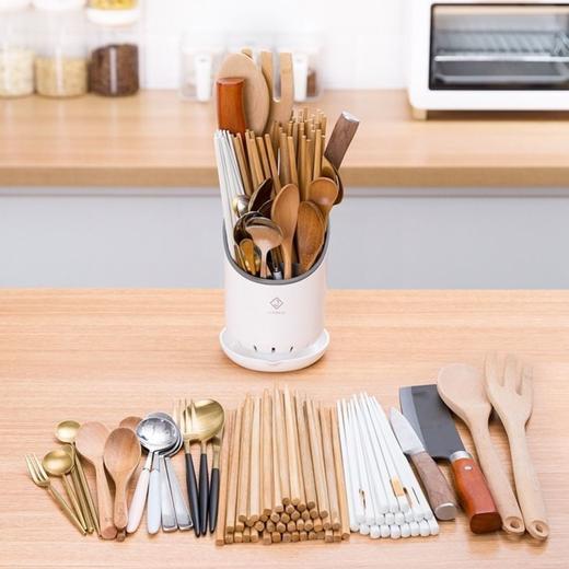 【厨房沥水置物架】塑料沥水筷子桶家用创意筷笼厨房用品收纳架餐饮用具 商品图6