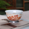 矾红彩山水撇口杯 商品缩略图3