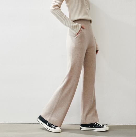 一件即暖 | 时尚有型 亲肤暖糯 纯山羊绒针织阔腿裤 商品图3