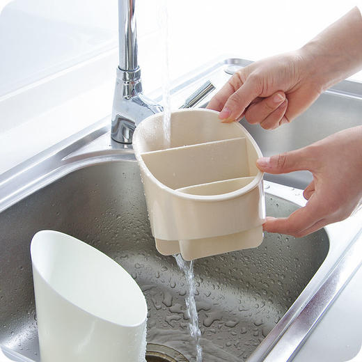 【厨房沥水置物架】塑料沥水筷子桶家用创意筷笼厨房用品收纳架餐饮用具 商品图7