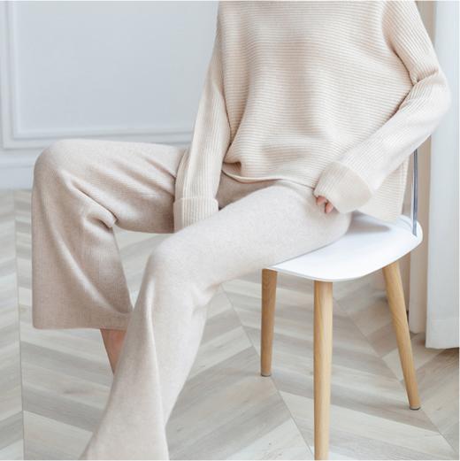 一件即暖 | 时尚有型 亲肤暖糯 纯山羊绒针织阔腿裤 商品图2