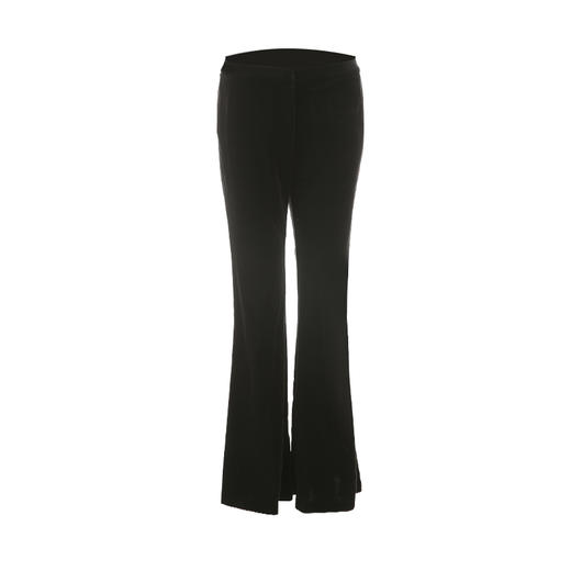 EITIE爱特爱春季新款时尚通勤复古洋气中腰丝绒喇叭长裤女裤6305010 商品图11