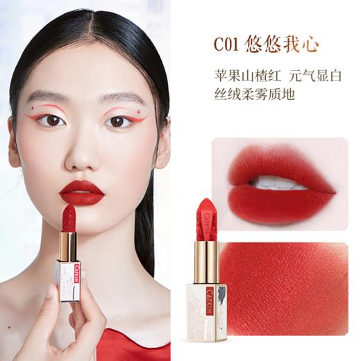 【卡婷 浮生大梦雕花情诗口红套装  下单后72小时内发货】丝绒 哑光 显白 奶茶色 中国风 小众唇膏 商品图4