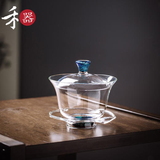 禾器 沁莲盖碗 手工耐热玻璃盖碗沁莲系列泡茶碗三才茶碗 商品图0