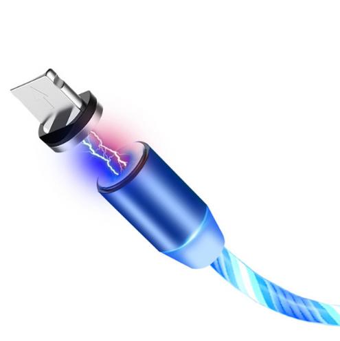 【数据线】磁吸流光数据线三合一360度快充充电线跑马灯盲吸适用苹果安卓2米 商品图3