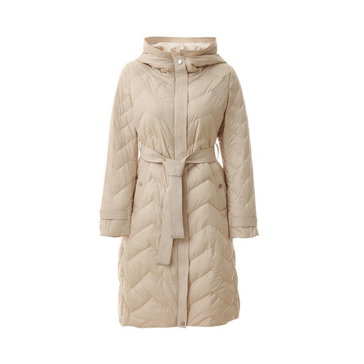 EITIE爱特爱冬季新款简约经典百搭收腰保暖连帽羽绒服外套女6411105 商品图11