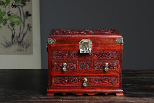 【青山特惠】血檀吉祥如意首饰盒30.5*23.24cm b13 商品图10