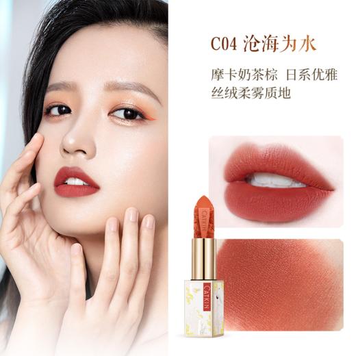 【卡婷 浮生大梦雕花情诗口红套装  下单后72小时内发货】丝绒 哑光 显白 奶茶色 中国风 小众唇膏 商品图6