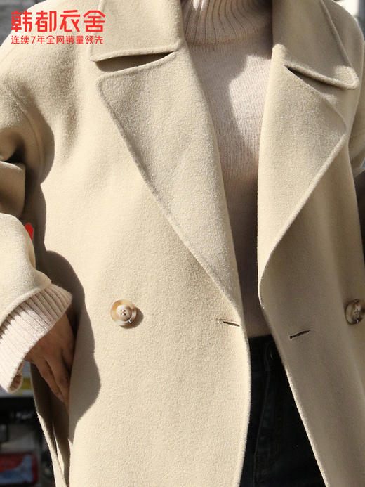 韩都衣舍冬装新款韩版女中长双面大衣毛呢外套OM80619樰 商品图2