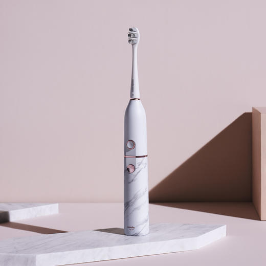 usmile 电动牙刷 成人款情侣版 声波级双子电动牙刷 大理石白色 商品图7