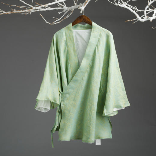 中式民族风色织亚麻禅意禅茶汉服上衣P-17011 。 商品图2