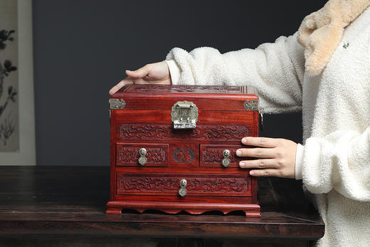 【青山特惠】血檀吉祥如意首饰盒30.5*23.24cm b13 商品图7