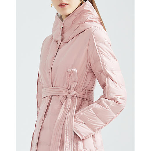 EITIE爱特爱冬季新款简约收腰显瘦立领防风保暖连帽羽绒服女6411102 商品图4