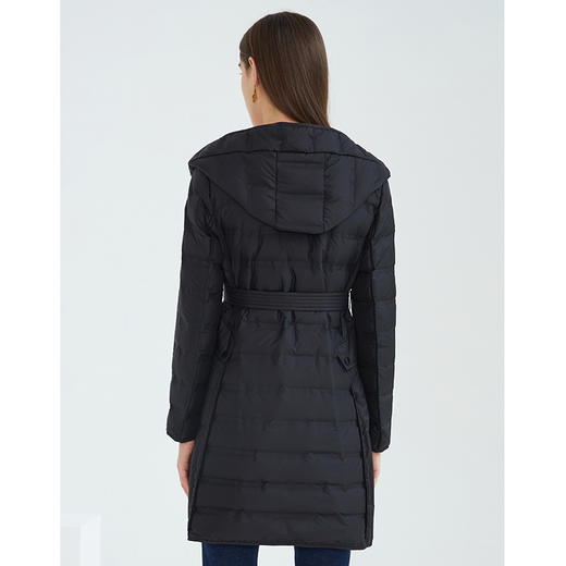 EITIE爱特爱冬季新款简约收腰显瘦立领防风保暖连帽羽绒服女6411102 商品图11