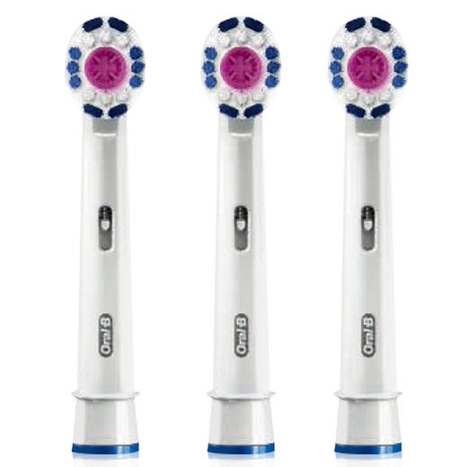 欧乐B（Oralb）电动牙刷头 3支装 美白型 适配成人2D/3D全部型号 EB18P-3 德国进口 商品图0