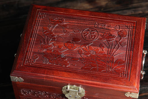 【青山特惠】血檀吉祥如意首饰盒30.5*23.24cm b13 商品图3