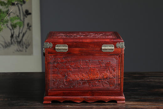 【青山特惠】血檀吉祥如意首饰盒30.5*23.24cm b13 商品图5