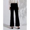 EITIE爱特爱春季新款时尚通勤复古洋气中腰丝绒喇叭长裤女裤6305010 商品缩略图4