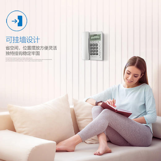 步步高（BBK）电话机座机 固定电话 办公家用 经久耐用 座式壁挂式双用 HCD6082雅蓝 商品图1