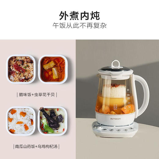 【北鼎】北鼎（Buydeem）养生壶煮茶器黑茶煮炖蒸燕窝炖盅玻璃花茶壶K159T 商品图2