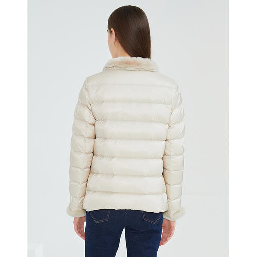 故障 EITIE爱特爱冬季新款保暖兔毛立领洋气显瘦短款外套羽绒服女6411106 商品图5