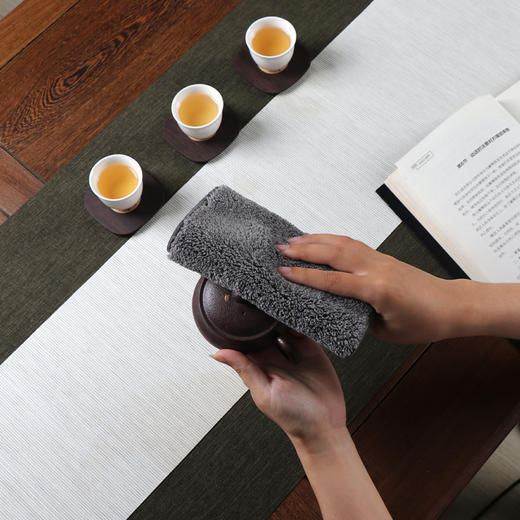 高档日式吸水茶巾茶艺表演摆件茶台茶桌布禅意 功夫茶道配件 商品图4