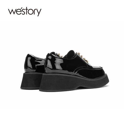westory女穆勒鞋2021新款春季真皮漆皮内增高潮懒人鞋W21AM52201 商品图2