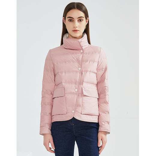 EITIE爱特爱冬季新款通勤简约短款显瘦轻薄立领保暖羽绒服女6411101 商品图4