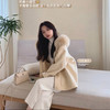 【金蘑菇菇甜蜜告白 小甜豆大衣】超大狐狸毛毛领连帽双面呢外套 商品缩略图0