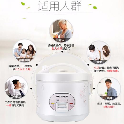 奥克斯（AUX）电饭煲 3L大容量电饭锅 家用机械式西施煲 操作简单 家用小电饭锅 WXA-0301  VK-301X8 商品图3