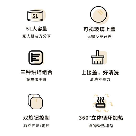 利仁（Liven）空气炸锅5L家用大容量电炸锅可视窗口多功能锅无油煎炸锅薯条机KZ-J5000B干炸锅 商品图2