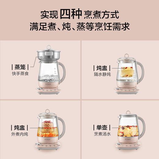 【北鼎】北鼎（Buydeem）养生壶煮茶器黑茶煮炖蒸燕窝炖盅玻璃花茶壶K159T 商品图4