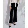 EITIE爱特爱春季新款时尚通勤复古洋气中腰丝绒喇叭长裤女裤6305010 商品缩略图6