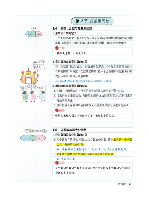 钟书金牌教辅上海学霸笔记初中数学通用版6789年级/六七八九年级通用初中学霸笔记数学漫画图解速查速记全彩版中考数学复习 商品图4