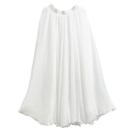 2020新款仙女纱裙百褶裙A字裙雪纺白色长裙大摆半身裙P-16096珺 。 商品图4