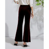 EITIE爱特爱春季新款时尚通勤复古洋气中腰丝绒喇叭长裤女裤6305010 商品缩略图10
