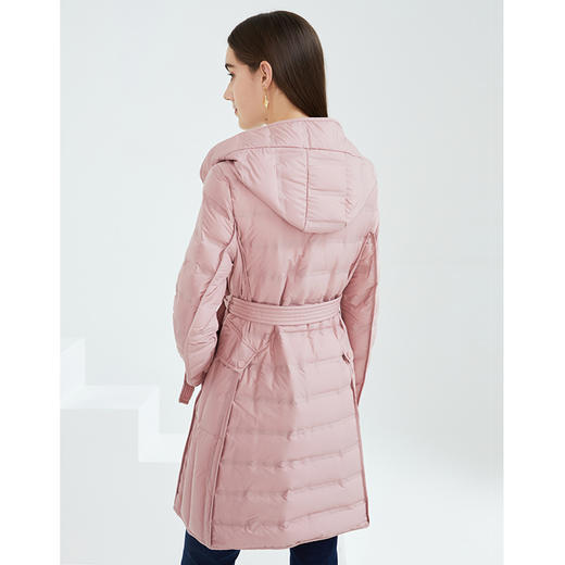 EITIE爱特爱冬季新款简约收腰显瘦立领防风保暖连帽羽绒服女6411102 商品图3