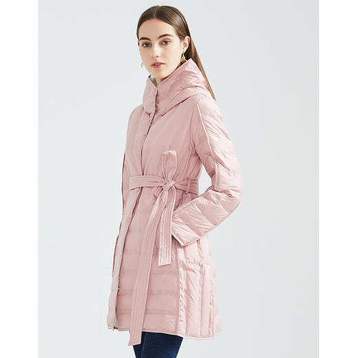 EITIE爱特爱冬季新款简约收腰显瘦立领防风保暖连帽羽绒服女6411102 商品图2