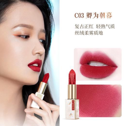 【卡婷 浮生大梦雕花情诗口红套装  下单后72小时内发货】丝绒 哑光 显白 奶茶色 中国风 小众唇膏 商品图5