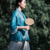 中式民族风色织亚麻禅意禅茶汉服上衣P-17011 。 商品缩略图1