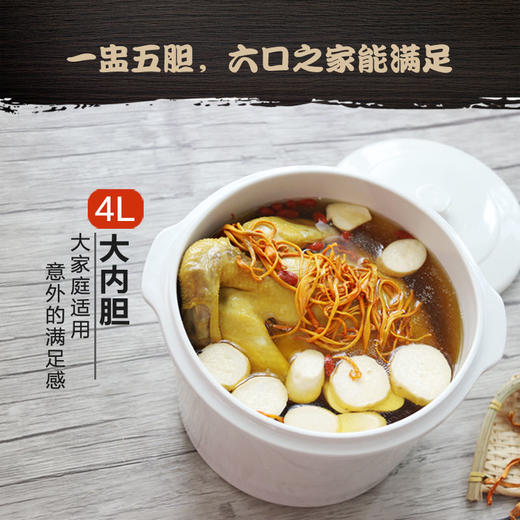 天际(TONZE)电炖锅隔水炖 煮粥炖汤全自动1锅5胆DGD40-40DWG 4L 商品图2