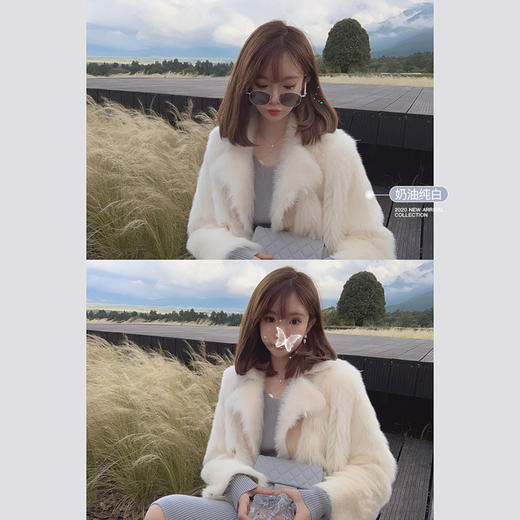 金蘑菇菇【云端漫步 仙女托卡】全员尖叫！皮草外套女皮毛一体 商品图4