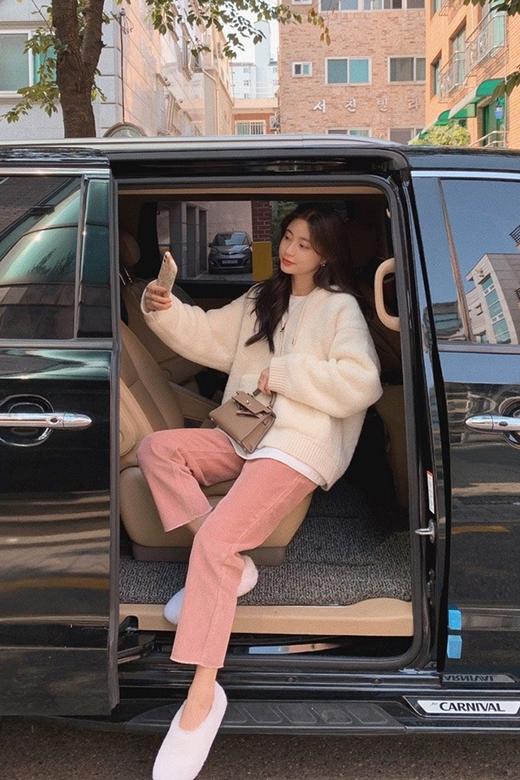 【金蘑菇菇奶酪千层 灯芯绒裤】少女粉.高妹版XS码 厚实有型百搭直筒裤 商品图5